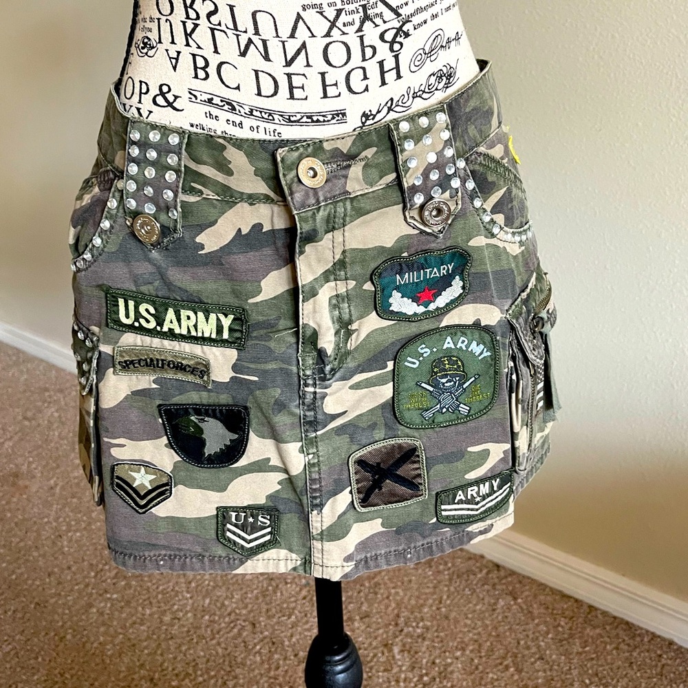 Camo Army Patched Skirt